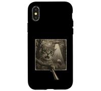 DIVERTENTE GATTO SELFIE SCI-FI CON VISITATORI ALIENI Momento spettrale Custodia per iPhone X/XS