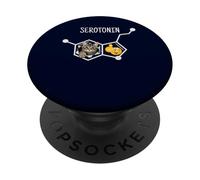 Divertente gatto serotonina scienza salute mentale umorismo molecola PopSockets PopGrip Adesivo