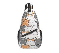 Divertente Gatto Sling Zaino Cat Petto Borse Crossbody Borsa a Tracolla Animale per Uomo Donna Ragazzi Ragazze