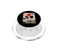 Divertente gatto UFO Abduction Great Wave Kanagawa Anime Fat Cat PopSockets PopGrip per MagSafe