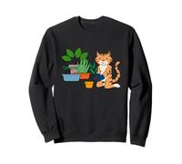 Divertente Gatto Urbano Giardinaggio Cartone Animato Design Felpa