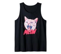 Divertente Gatto urlante Miao Punk Rock Art Sassy felino Canotta