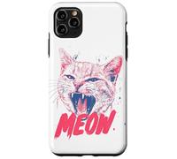 Divertente gatto urlante miao punk rock art sassy felino Custodia per iPhone 11 Pro Max