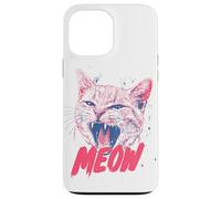 Divertente gatto urlante miao punk rock art sassy felino Custodia per iPhone 13 Pro Max