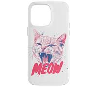 Divertente gatto urlante miao punk rock art sassy felino Custodia per iPhone 14 Pro Max