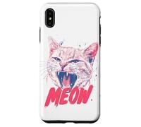 Divertente gatto urlante miao punk rock art sassy felino Custodia per iPhone XS Max