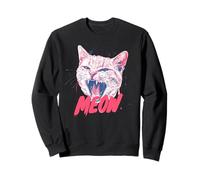 Divertente Gatto urlante Miao Punk Rock Art Sassy felino Felpa