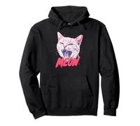 Divertente Gatto urlante Miao Punk Rock Art Sassy felino Felpa con Cappuccio