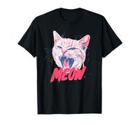 Divertente Gatto urlante Miao Punk Rock Art Sassy felino Maglietta