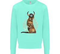 Divertente Gatto Vichingo Il Conquistatore Felpa Per Bambini