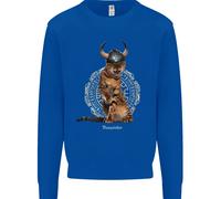 Divertente Gatto Vichingo Il Conquistatore Felpa Per Bambini