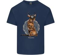 Divertente Gatto Vichingo Il Conquistatore Maglietta Bambini