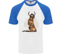 Divertente Gatto Vichingo Il Conquistatore Maglietta S/S Da Baseball Per Uomo