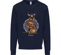 Divertente Gatto Vichingo Il Conquistatore Uomo Felpa Maglione