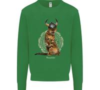 Divertente Gatto Vichingo Il Conquistatore Uomo Felpa Maglione