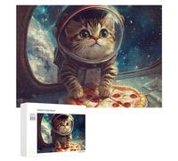 Divertente gatto volante una pizza astronauta puzzle per adulti attività familiari giochi decorazione casa puzzle 300 PCS