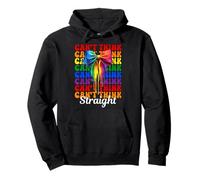 Divertente Gay Pride Rainbow Flag Coquette Non può Pensare Dritto Felpa con Cappuccio