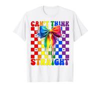 Divertente Gay Pride Rainbow Flag Coquette Non può Pensare Dritto Maglietta