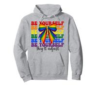 Divertente Gay Pride Rainbow Flag Girl Be Yourself They will Adjust Felpa con Cappuccio