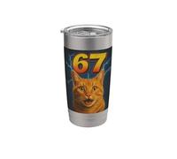 Divertente Gen Alpha Meme 67 Numero Meme Cat Sixty Seven Humor Bicchiere termico in acciaio inox doppia parete