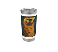 Divertente Gen Alpha Meme 67 Numero Meme Cat Sixty Seven Humor Bicchiere termico in acciaio inox doppia parete