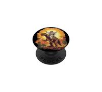 Divertente Gesù che cavalca T-Rex Dinosaur Meme Parodia per i credenti PopSockets PopGrip Adesivo