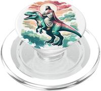 Divertente Gesù che cavalca T-Rex Dinosaur Meme Parodia per i credenti PopSockets PopGrip per MagSafe