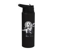 Divertente Gesù che cavalca T-Rex Dinosaur Meme Parodia per i credenti Stainless Steel Insulated Water Bottle