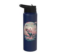 Divertente Gesù che cavalca T-Rex Dinosaur Meme Parodia per i credenti Stainless Steel Insulated Water Bottle