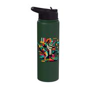Divertente Gesù che cavalca T-Rex Dinosaur Meme Parodia per i credenti Stainless Steel Insulated Water Bottle