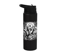 Divertente Gesù che cavalca T-Rex Dinosaur Meme Parodia per i credenti Stainless Steel Insulated Water Bottle
