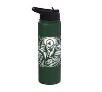 Divertente Gesù che cavalca T-Rex Dinosaur Meme Parodia per i credenti Stainless Steel Insulated Water Bottle