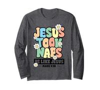 Divertente Gesù cristiano che fa il pisolino come Cristo Maglia a Manica