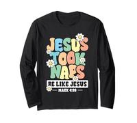 Divertente Gesù cristiano che fa il pisolino come Cristo Maglia a Manica