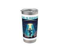 Divertente gesù rizzin pasqua Ufo alieno rapimento spazio cristo Bicchiere termico in acciaio inox doppia parete