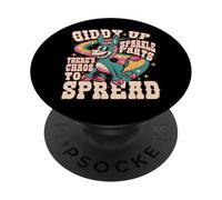 Divertente Giddy Up diffonde il caos dell'asino Meme retrò PopSockets PopGrip Adesivo
