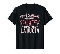 Divertente Ginnastica Bambina Ritmica Ginnastica La Ruota Maglietta