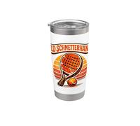 Divertente Giocatore Di Padel Con La Vecchia Mano A Farfalla Bicchiere termico in acciaio inox doppia parete