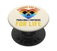 Divertente giocatore di pickleball per marito e moglie, partner per la vita PopSockets PopGrip Adesivo