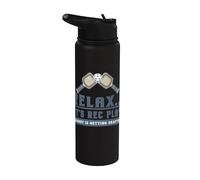 Divertente Giocatore di Pickleball Rilassati Il suo gioco Stainless Steel Insulated Water Bottle