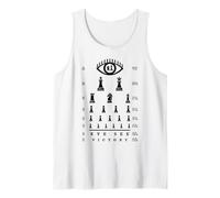 Divertente Giocatore di Scacchi Ottico Test Occhi Pezzi Grafico Vittoria Canotta