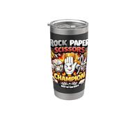 Divertente gioco a mano Rock Paper Scissors Champion Bicchiere termico in acciaio inox doppia parete