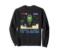 Divertente Gioco Conure Press Start to Scream Pixel Bird Nerd Felpa