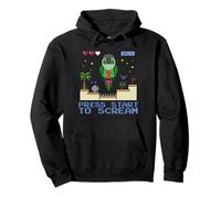 Divertente Gioco Conure Press Start to Scream Pixel Bird Nerd Felpa con Cappuccio