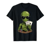 Divertente Gioco D'Azzardo del Giocatore di Poker del Casinò Alieno Maglietta