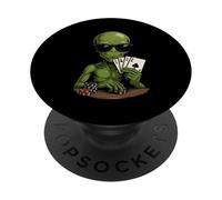 Divertente gioco d'azzardo del giocatore di poker del casinò alieno PopSockets PopGrip Adesivo