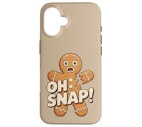 Divertente gioco di biscotti natalizi Oh Snap Gingerbread Man Custodia per iPhone 16