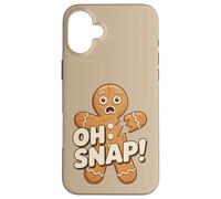 Divertente gioco di biscotti natalizi Oh Snap Gingerbread Man Custodia per iPhone 16 Plus