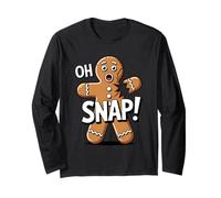 Divertente Gioco di Biscotti Natalizi Oh Snap Gingerbread Man Maglia a Manica