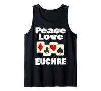 Divertente Gioco di Carte Euchre Player Card Amante Peace Love Cards Canotta
